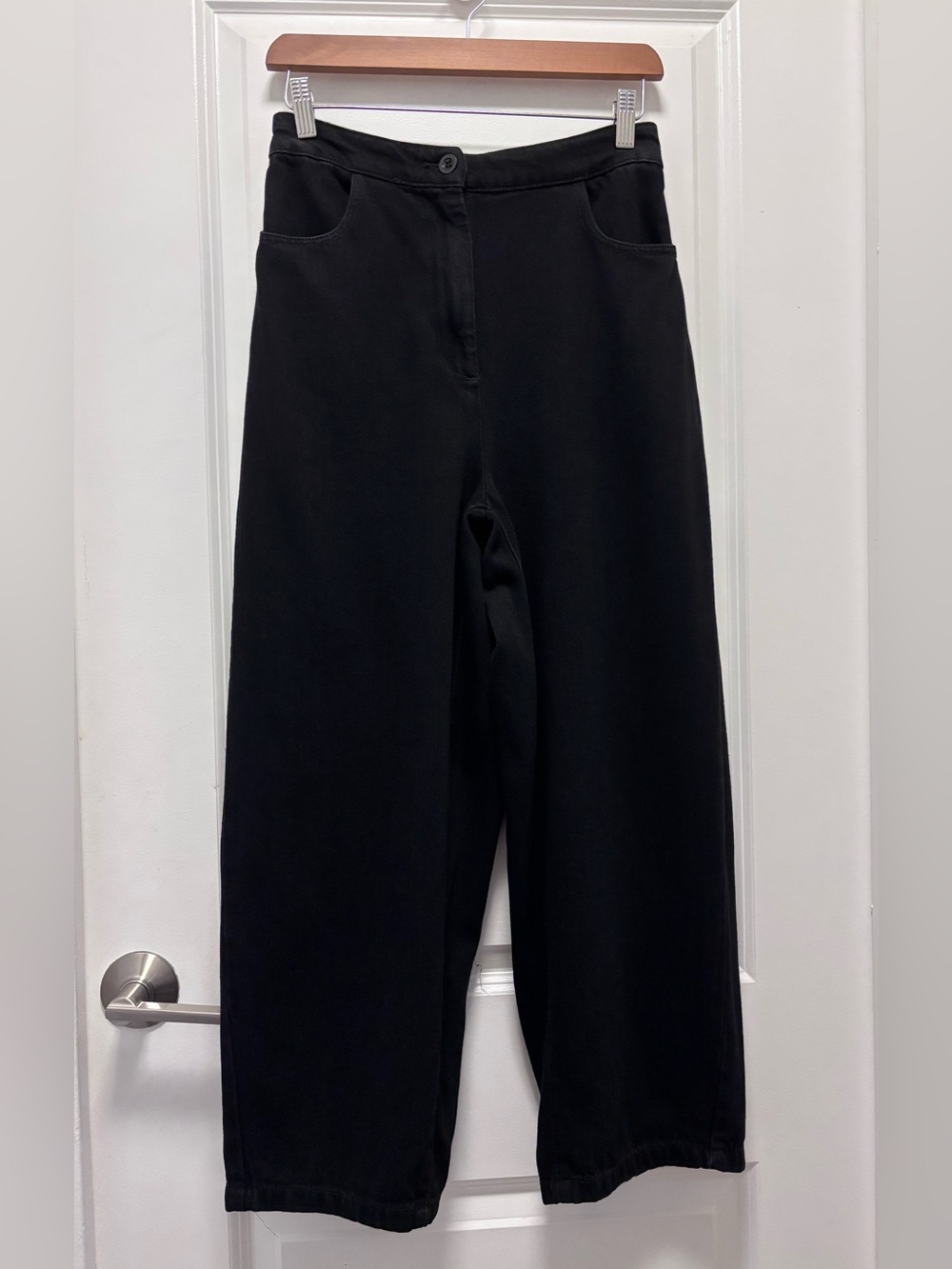 Zara Black Boot-Cut Wide Leg Pants